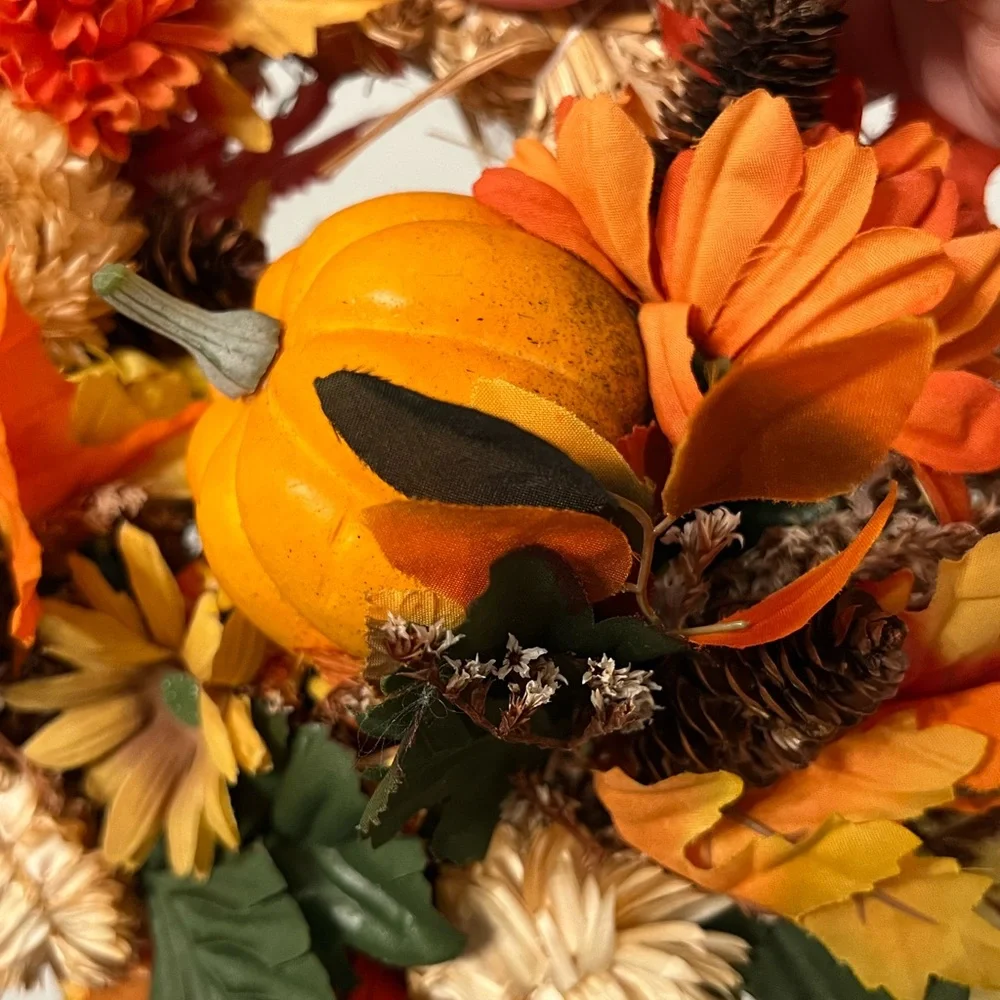 Fall Wreath with Pumpkin